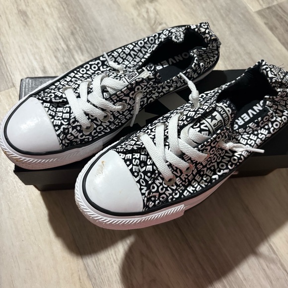 Converse Black White Shoreline Sneakers Slip On 7 Chuck Taylor All Star - Picture 3 of 7